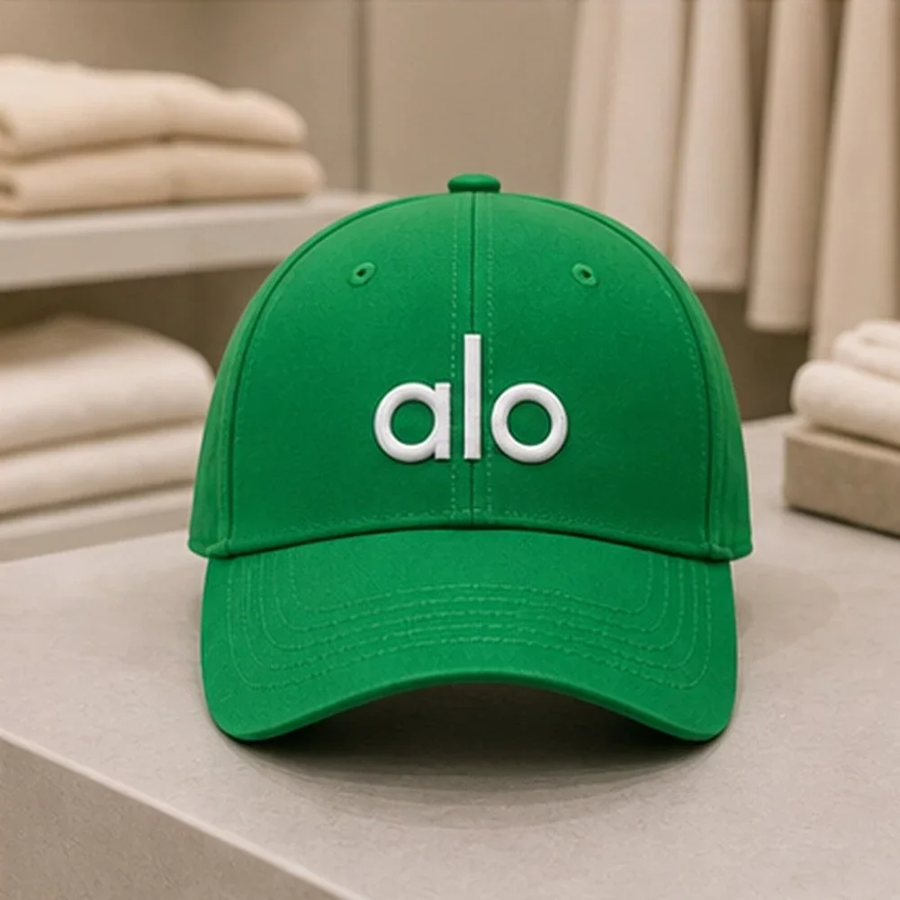 ALO Yoga Green Travel Baseball Cap Hat Sporty